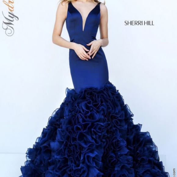 mermaid dress with ruffles at the bottom